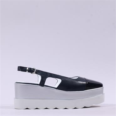 Marco Moreo Vienna Slingback Sandal - Navy Silver